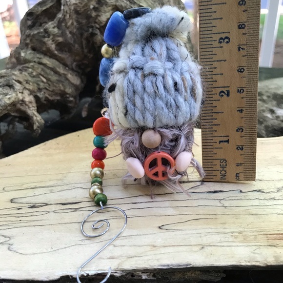 OOAK Gnome Handcrafted Peace Beaded Hippie Boho - Picture 2 of 6